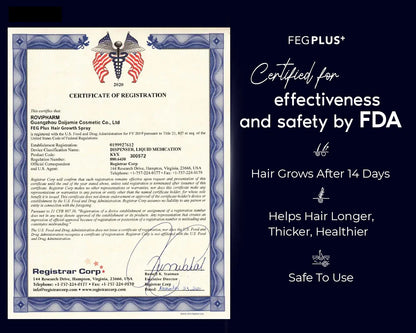 FEG Plus Hair Strong Growth Spray 100% Original For Men & Women